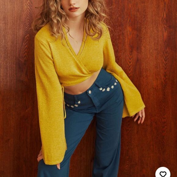 Cider Sedona Sunshine Wrap Long Sleeve Blouse Women’s Large - Picture 1 of 4